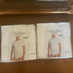 Calvin Klein White Crew Neck T-Shirts